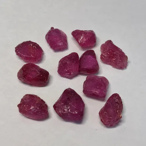 Collection of Rough Unpolished Ruby Gemstones