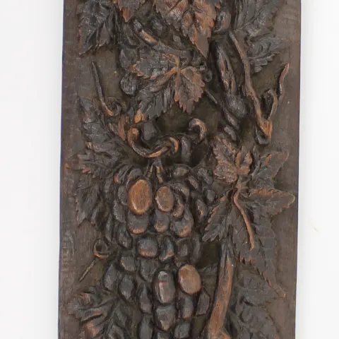 19th Century Carved Wooden Panel – Grapevine Motif