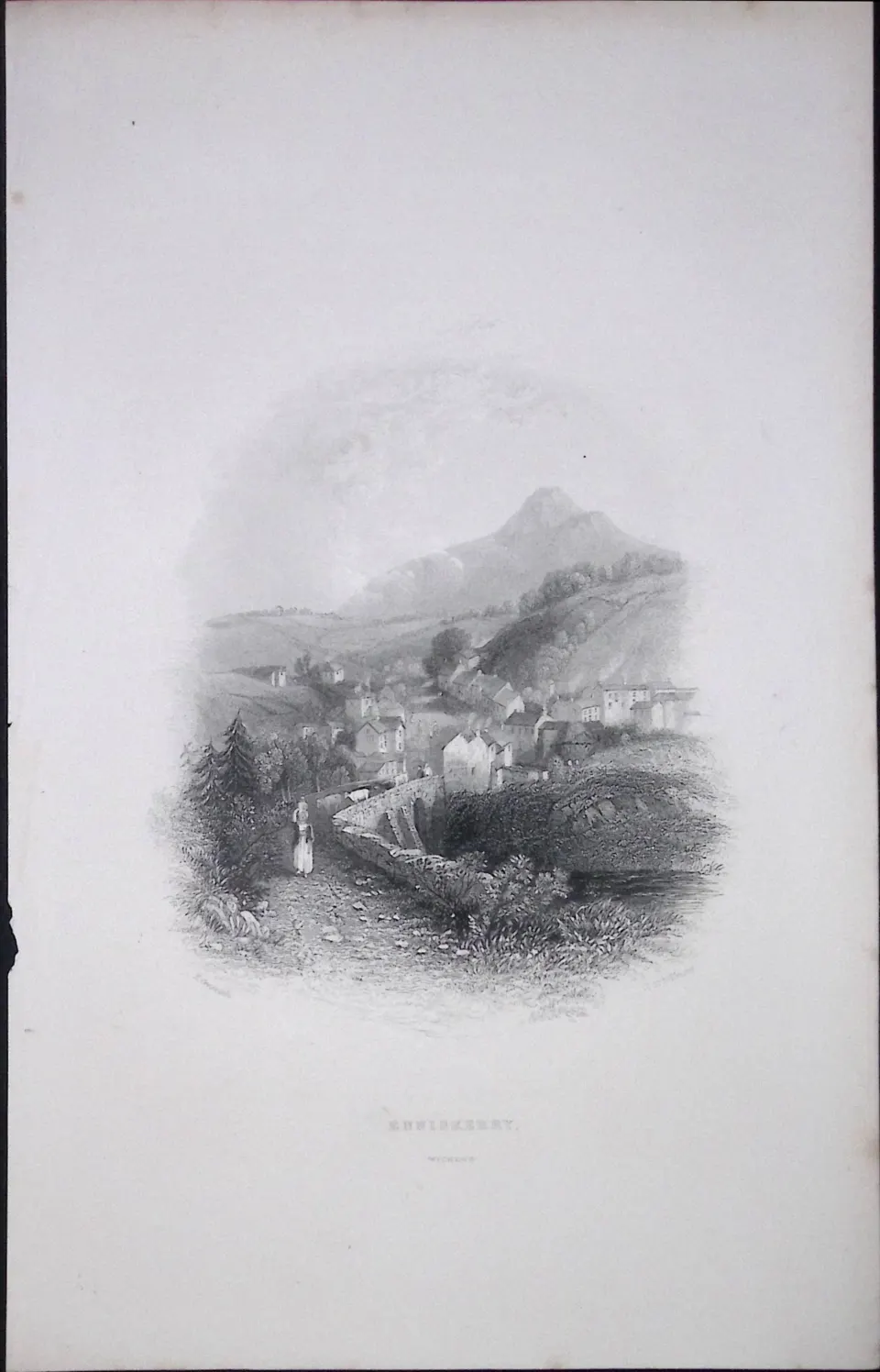 Ireland Village of Enniskerry Wicklow Antique 183 Years-Old Steel-Engraving-18