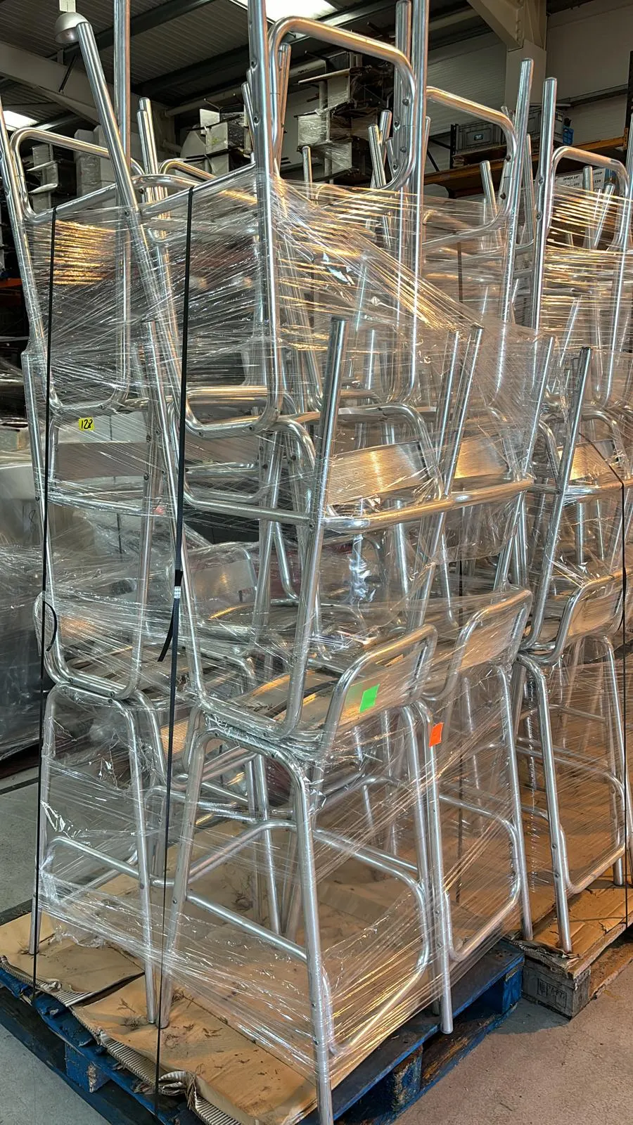 Pallet of 12 x Aluminium Bar Stools