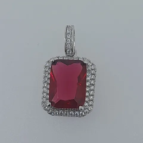 Silver cz set pendant