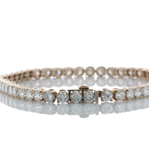 18ct Rose Gold Tennis Diamond Bracelet 9.80 Carats