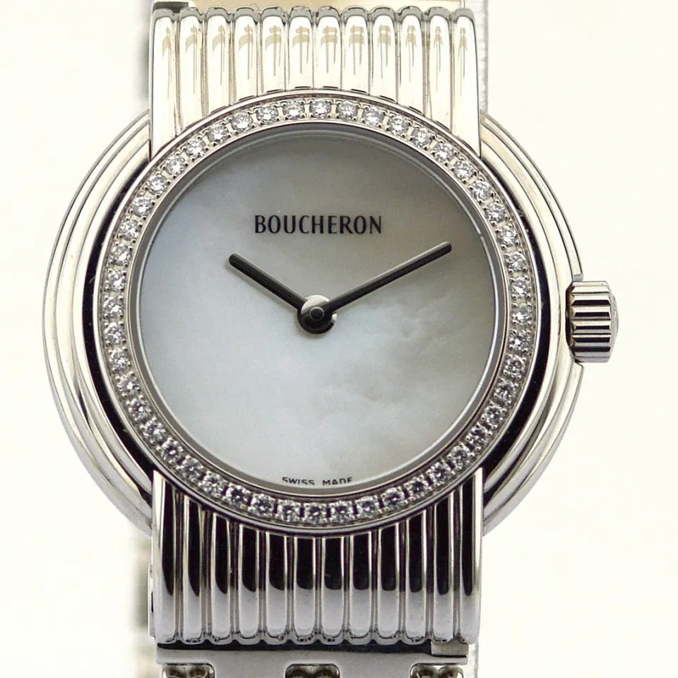 Boucheron / AJ 411367 Diamond Case Mother of Pearl - Lady's Steel Wristwatch