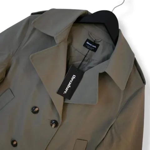 Brand New Threadbare 'Nikita' Premium Double Breasted Cropped Trench Coat Size UK XL