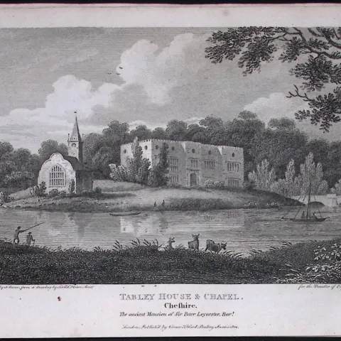 Tabley House & Chapel Cheshire Antique 224 Years-Old Steel-Engraving-72