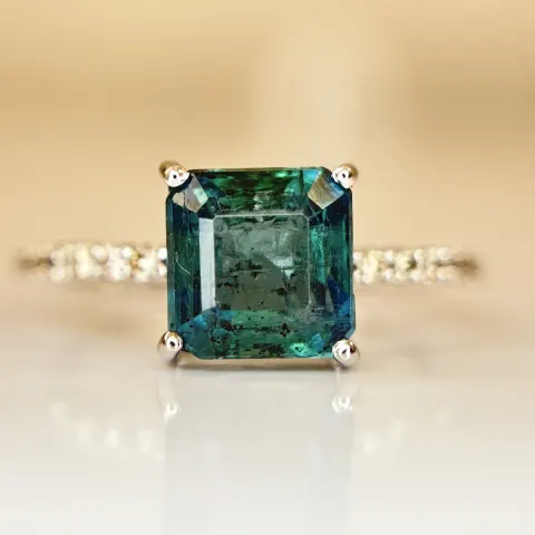 Beautiful 2.50 CT Natural Emerald Ring With Natural Diamonds & Platinum 950