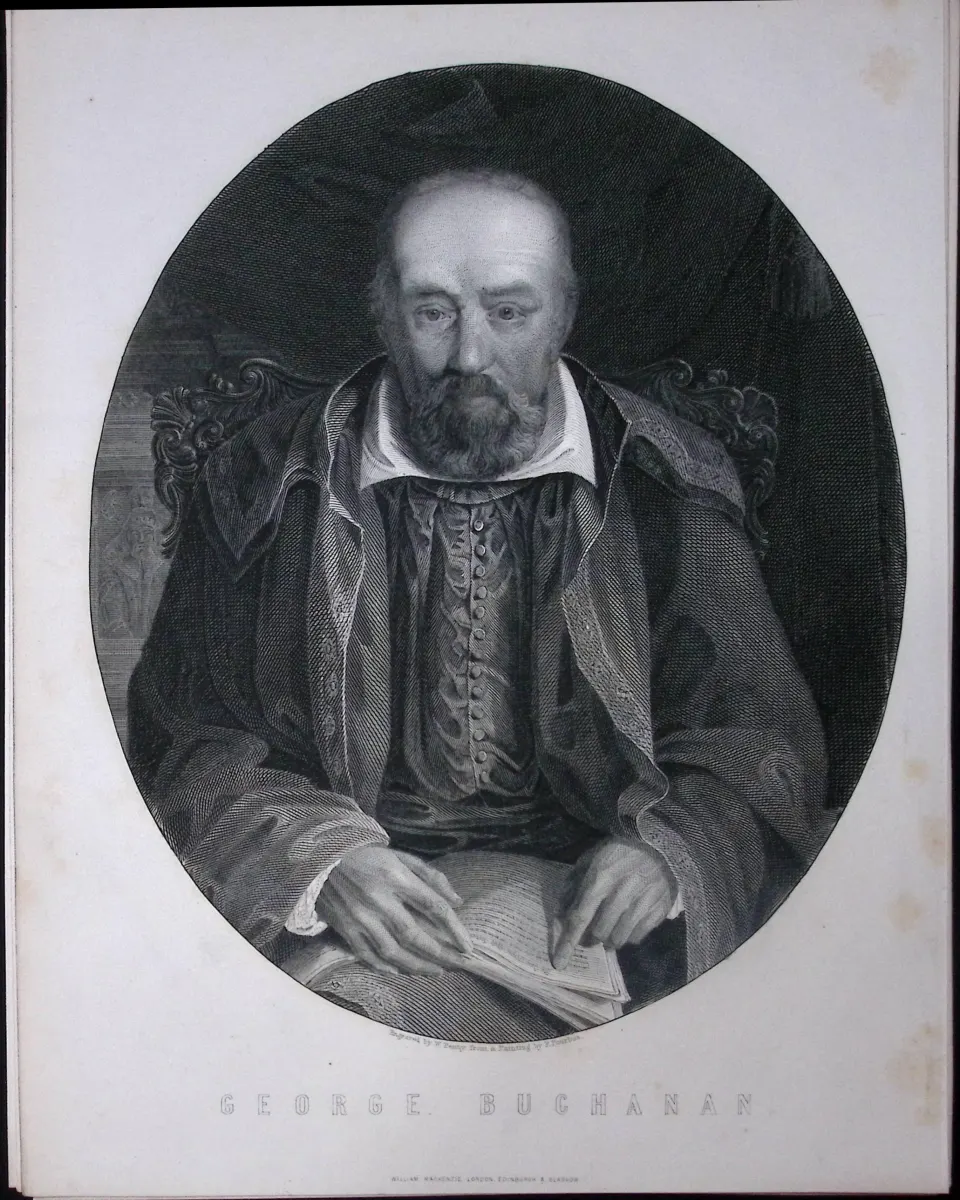 George Buchanan Scholar Scotland 1873 Antique 152 Years-Old Engraving-44