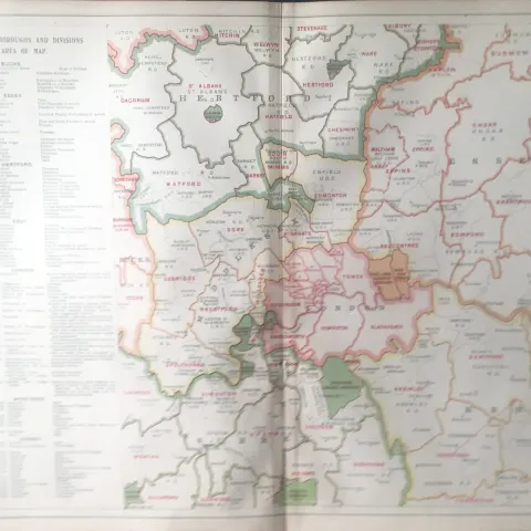 Bacons London & Suburbs Rare Vintage London Petty Sessions Map.