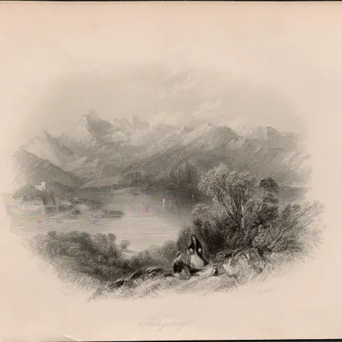 Glengarriff Village Cork Victorian Antique Engraving.