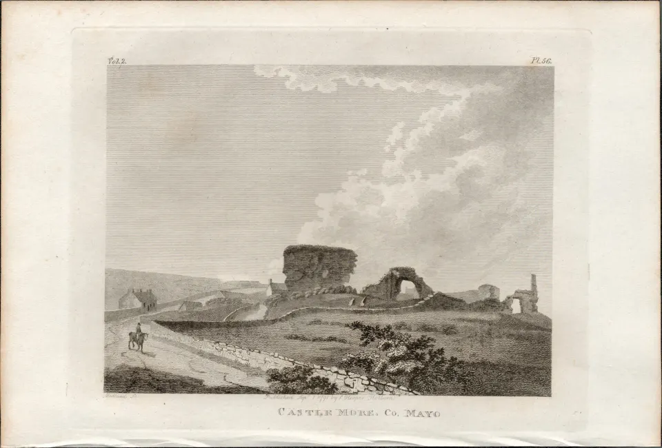 More Castle  Co Mayo Rare 1791 Francis Grose Antique Print.