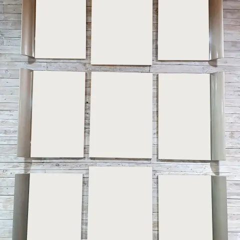 Massive 9 Piece Designer Mirror 2.7m x 1.95m In Total. Champagne Raised Solid Metal Frame RRP £3200