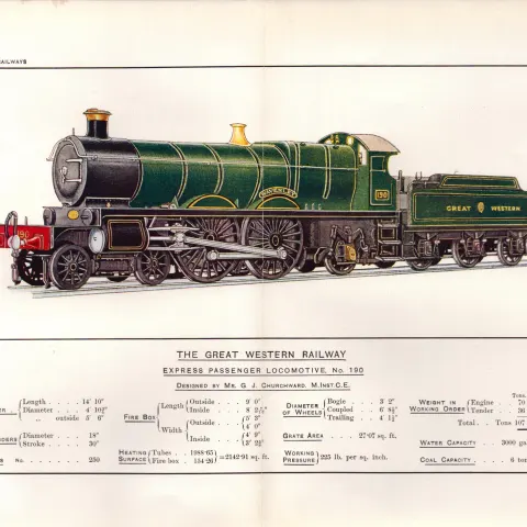 The Great Western Railway Coloured Detailed Antique Book Plate.