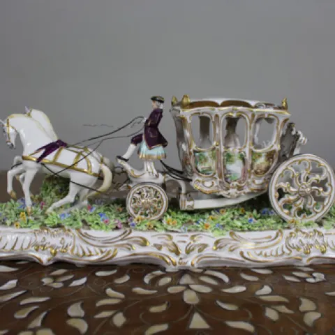 Italian Decorative Porcelain Carriage by Luigi Fabris