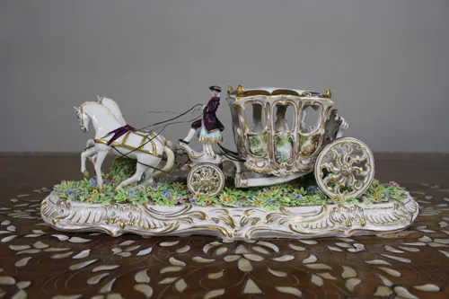Italian Decorative Porcelain Carriage by Luigi Fabris