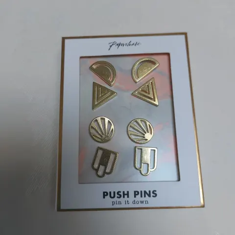 Gold Push Pins x 12 Packs of 8