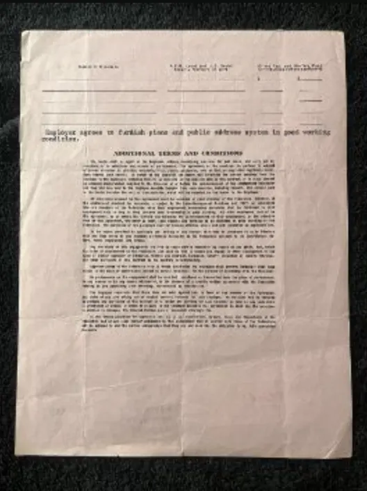 An Entertainment Contract Signed By Jerry Lee Lewis