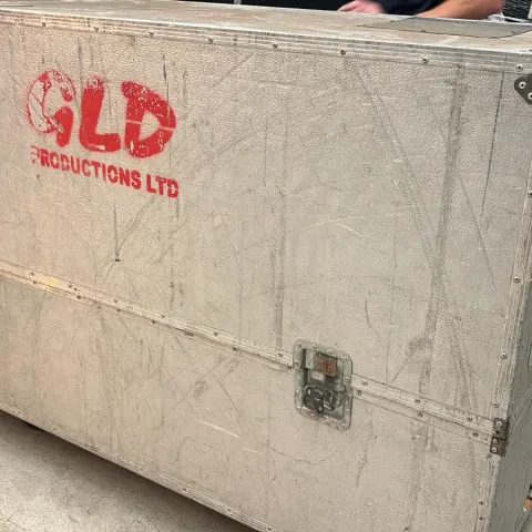 Flight Case including 4 Seater Modular Sofa in White
