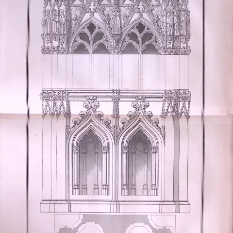 St Werburgh Shrine Chester Cathedral Antique 216-Year-Old Large Copperplate- 27-TR.