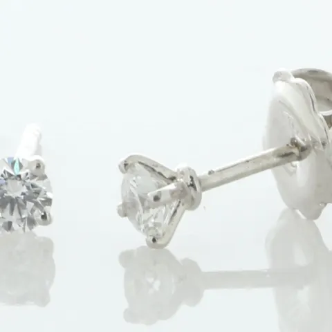 18ct White Gold Single Stone Diamond Stud Earring 0.30 Carats