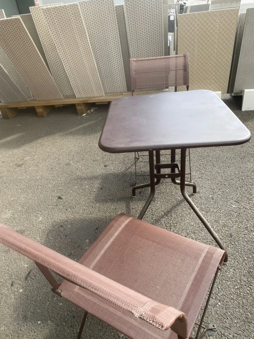 Fermob table and 2 chait set
