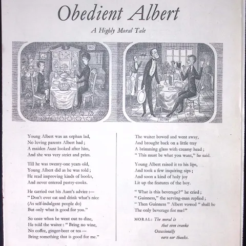 Guinness 1956 Original 69 Years-Old Print Obedient Albert- G.E.2368-A