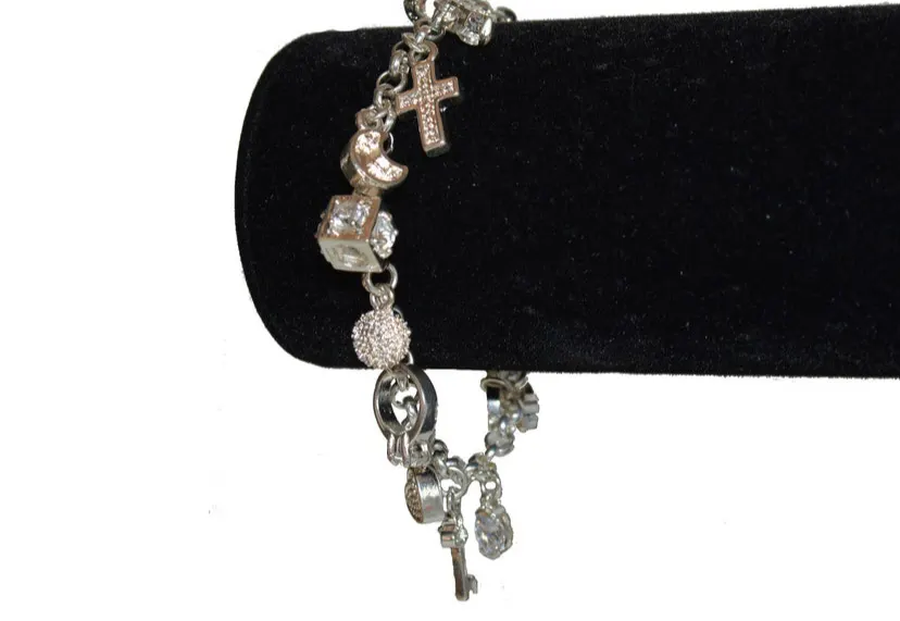Sterling Silver 925 13 Charm Bracelet - Sally Antique