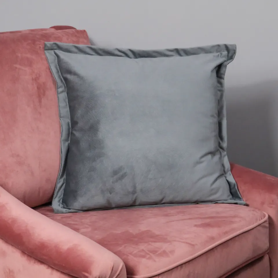 Snakeskin Textured Grey Velvet Cushion - Feather Filled RRP - £60