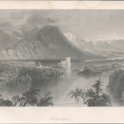 Antique Steel Engraving 1850s Ballynahinch Galway.