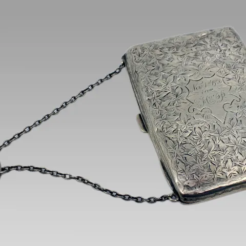 Victorian Silver Aide Mémoire/Card Case by Joseph Gloster, Birmingham 1898