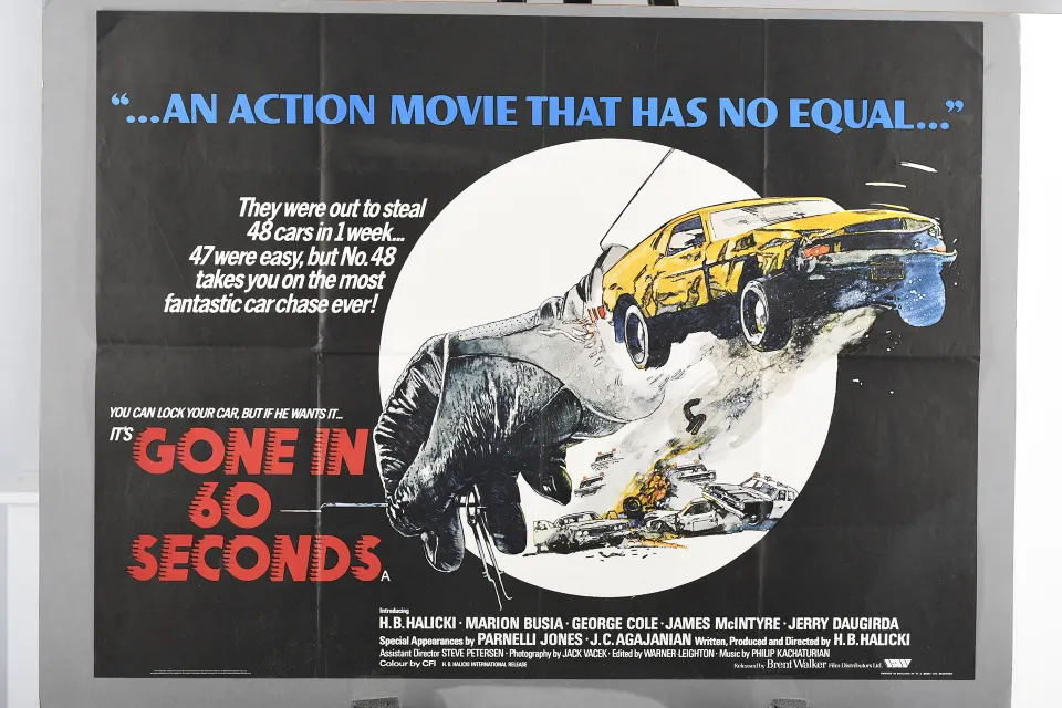 Original "Gone in 60 Seconds" Cinema Poster