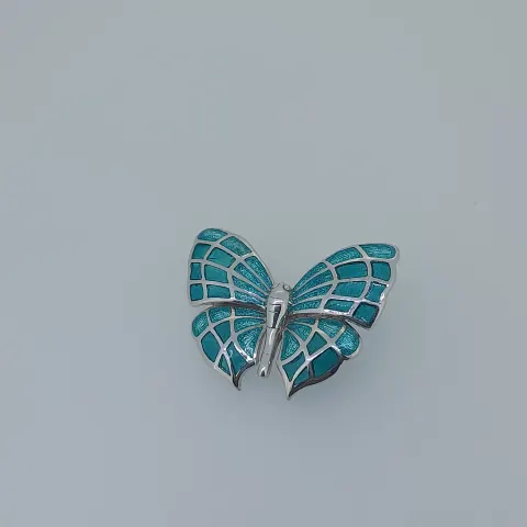 Nicole Barr Silver and Enamelled Butterfly Broach