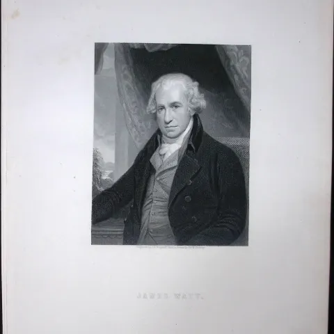 James Watt  Scotland 1873 Antique 152 Years-Old Victorian Engraving-49