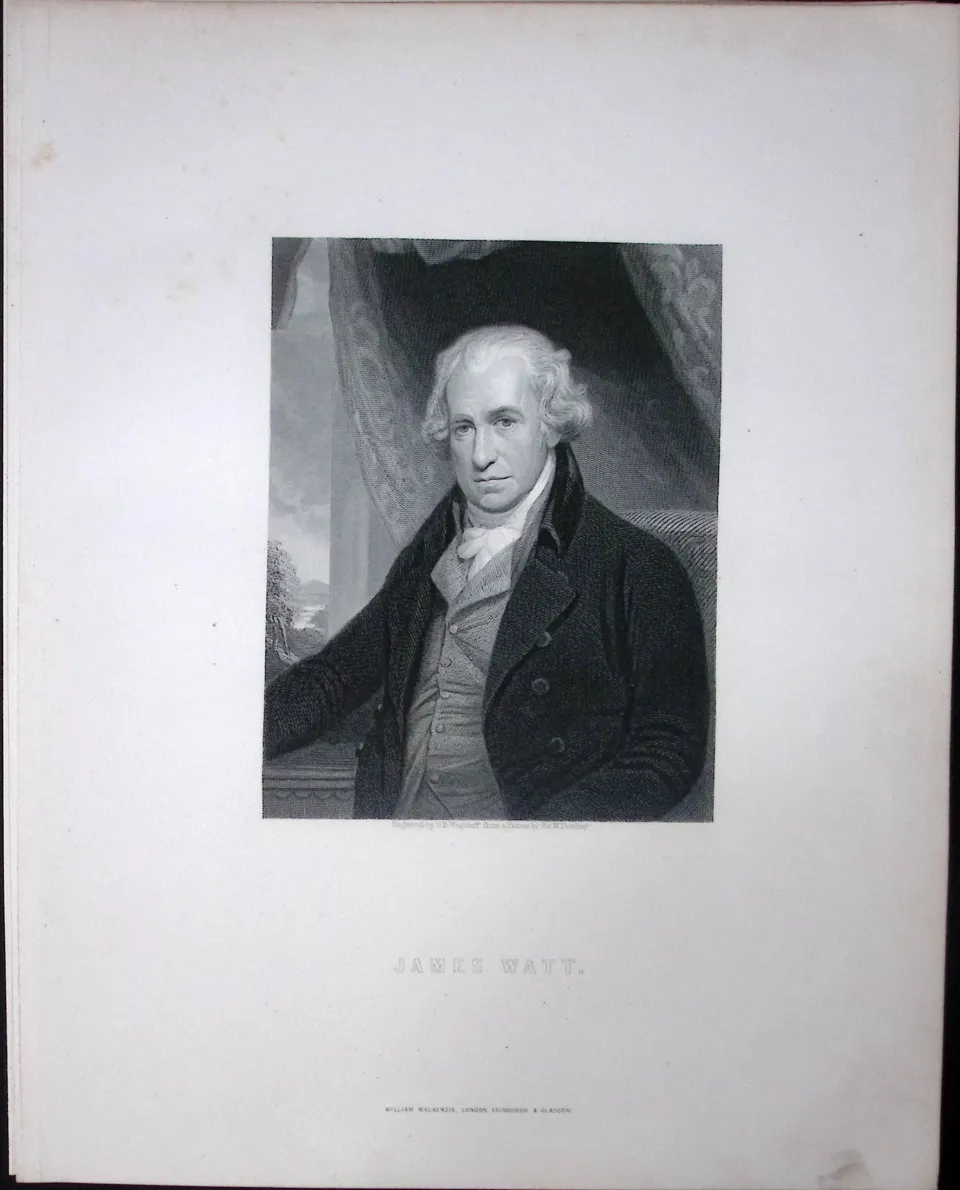 James Watt  Scotland 1873 Antique 152 Years-Old Victorian Engraving-49