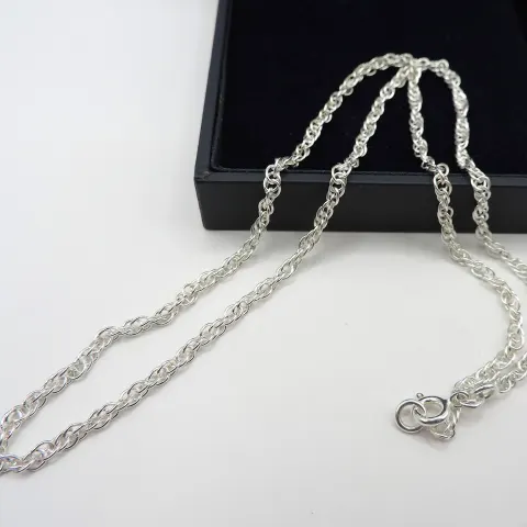 Sterling Silver Chain Necklace 18 inch New With Gift Pouch