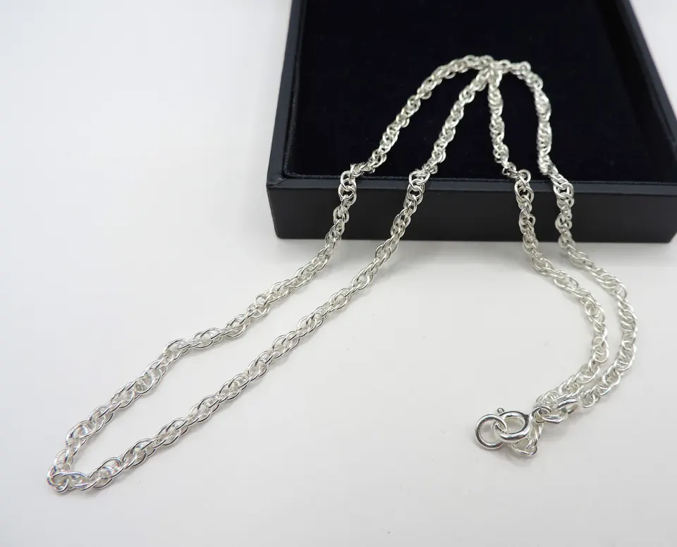 Sterling Silver Chain Necklace 18 inch New With Gift Pouch