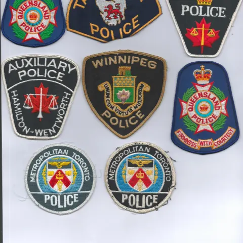 Collection Queensland Canadian Durham Tasmania Assorted Police Cloth Badges