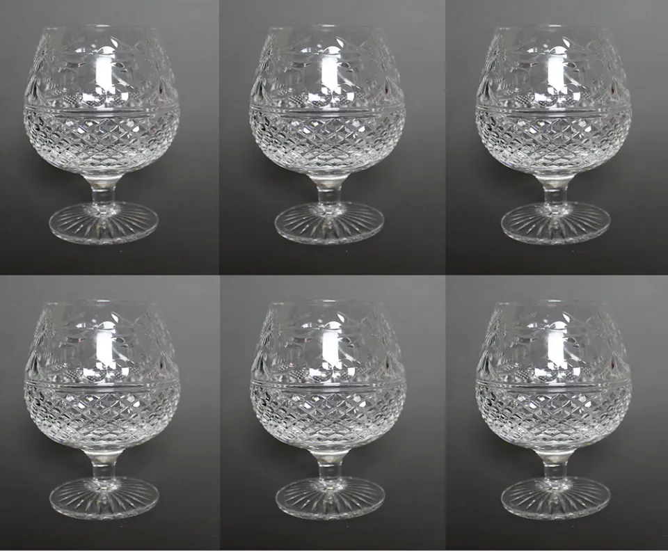 Set of 6 Stuart Beaconsfield Cut Brandy Glasses