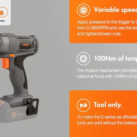 Vonhaus E-Series 18V Cordless Impact Driver, No Battery Or Charger Included – Variable Speed