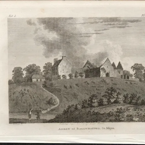 Ballyhaunes Abbey Co Mayo Rare 1791 Francis Grose Antique Print.