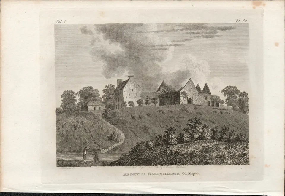 Ballyhaunes Abbey Co Mayo Rare 1791 Francis Grose Antique Print.