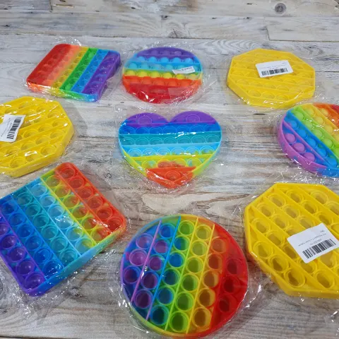 9 x Fidget Toys. Range of shapes and colours. Great for stress relief and anxiety.  Rrp £27