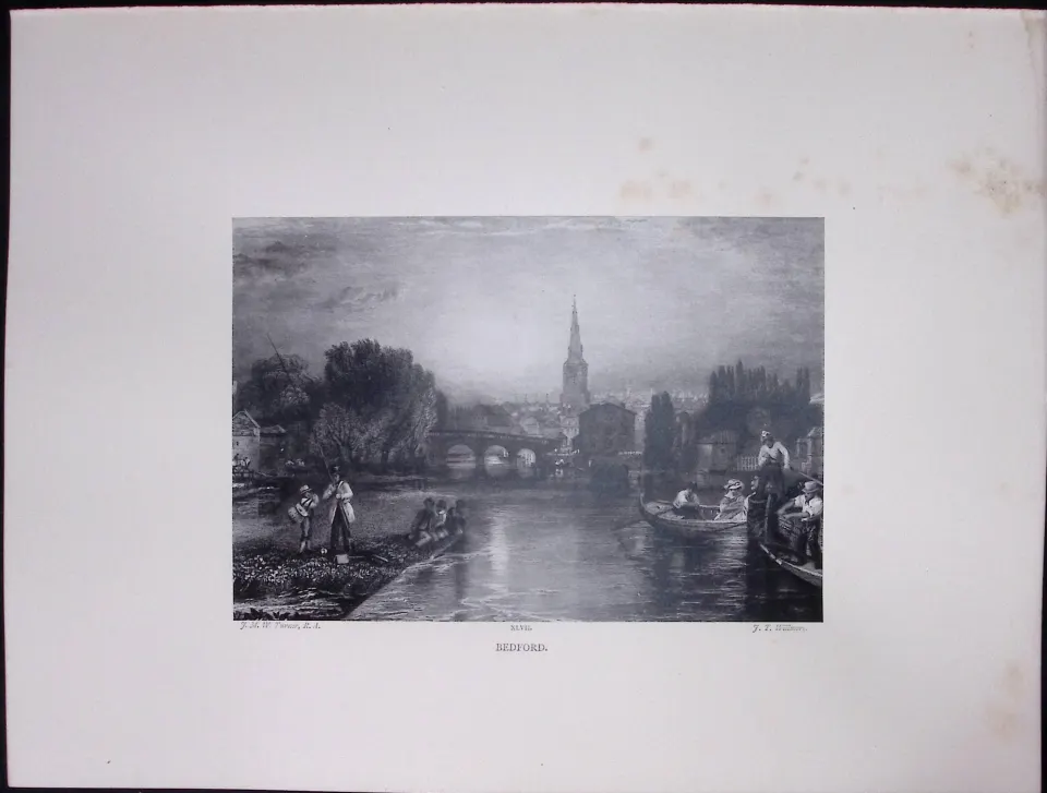 J.M.W Turner Rare “City of Bedford” 1873 Picturesque Views in England-52