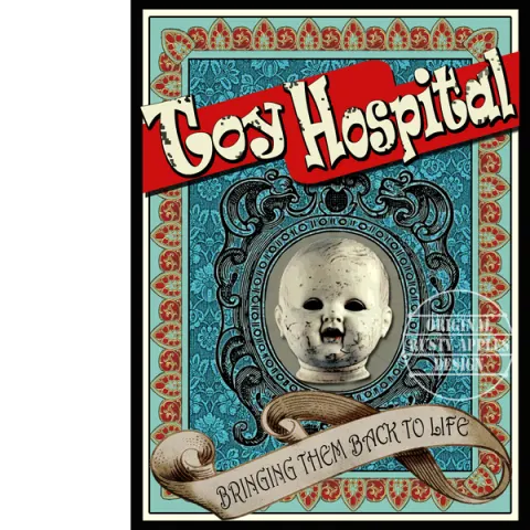 Victorian Macabre  Creepy "Toy Hospital" Metal Wall Art
