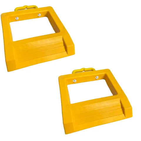 2 x Pallet Truck Stop Chock Yellow