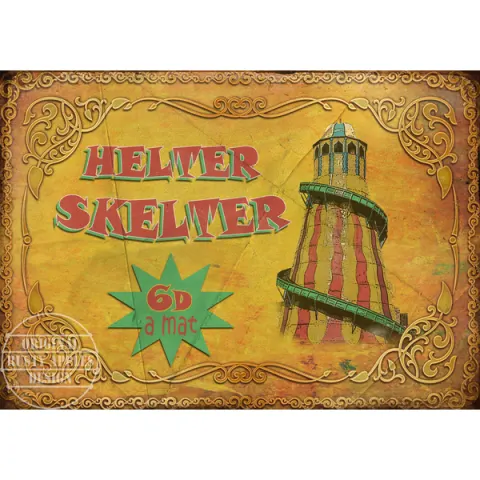 The Helter Skelter  Fairground Large Metal Wall Art.