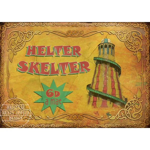 The Helter Skelter  Fairground Large Metal Wall Art.