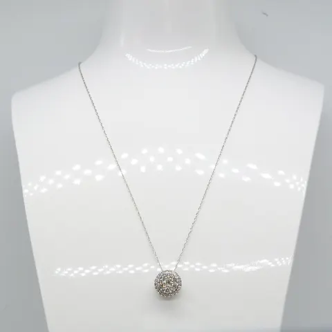 White gold 0.50 carat diamond cluster necklace with gift box