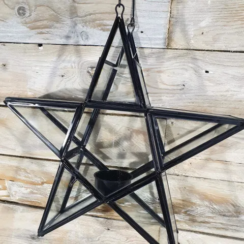 Metal and glass, star candle hanger, from John Lewis. 26cm x 26cm