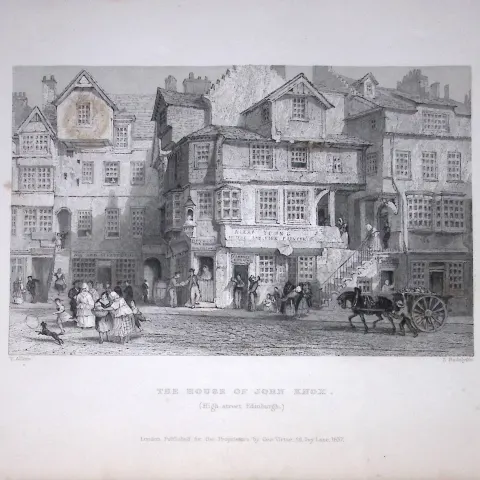 Edinburgh High Street Scotland 188 Years-Old Antique Steel Engraving-13