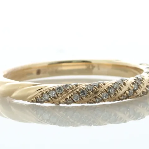 14ct Rose Gold Pavé Diamond Ring 0.20 Carats